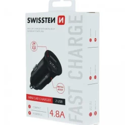 Ładowarka samochodowa Swissten, 2 x USB-A, 2,4 A
