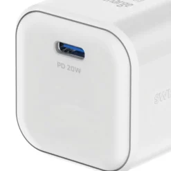Ładowarka sieciowa Swissten GaN, USB-C PD, 20 W, biała