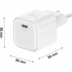 Ładowarka sieciowa Swissten GaN, USB-C PD, 20 W, biała