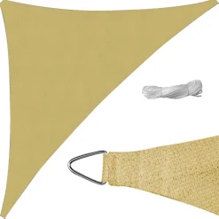 Żagiel ogrodowy przeciwsłoneczny DecoTeam Optima, trójkąt, 2 x 3 x 4 m, beżowy
