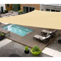 Żagiel ogrodowy przeciwsłoneczny DecoTeam Prestige, kwadrat, 5 x 5 m, beżowy