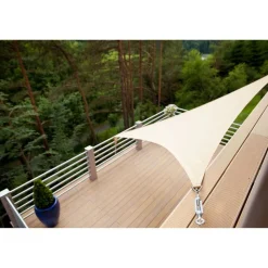 Żagiel ogrodowy przeciwsłoneczny DecoTeam, trójkąt, 2 x 3 x 4 m, biały