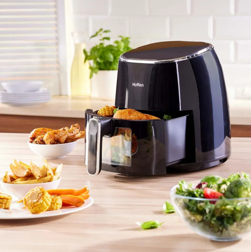 Air Fryer Frytkownica beztłuszczowa z okienkiem Hoffen, 1550 W, 5 l, czarna