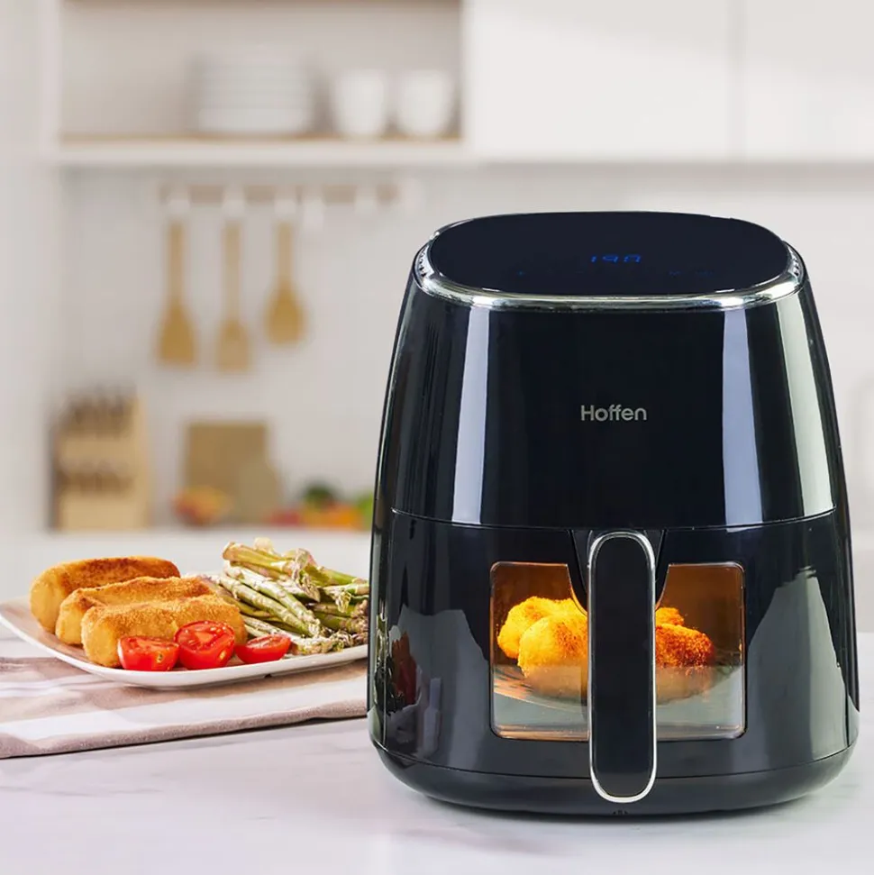 Air Fryer Frytkownica beztłuszczowa z okienkiem Hoffen, 1550 W, 5 l, czarna