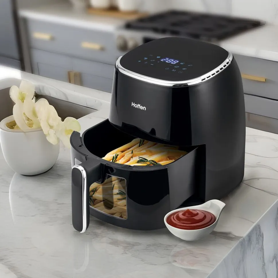 Air Fryer Frytkownica beztłuszczowa z okienkiem Hoffen, 1550 W, 5 l, czarna
