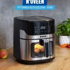Air Fryer Frytkownica beztłuszczowa z okienkiem Noveen AF560, 1600 W, 6,5 l, czarny