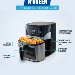 Air Fryer Frytkownica beztłuszczowa z okienkiem Noveen AF560, 1600 W, 6,5 l, czarny