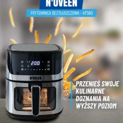 Air Fryer Frytkownica beztłuszczowa z okienkiem Noveen AF560, 1600 W, 6,5 l, czarny