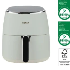 Air Fryer Frytkownica beztłuszczowa Hoffen, 1500 W, 5 l, kremowa matowa