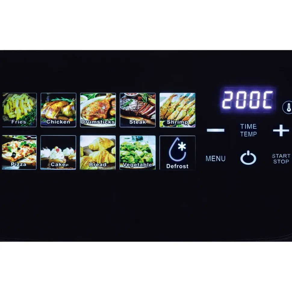 Air Fryer Frytkownica beztłuszczowa z okienkiem Hoffen, 1600-2000 W, 8 l, czarna