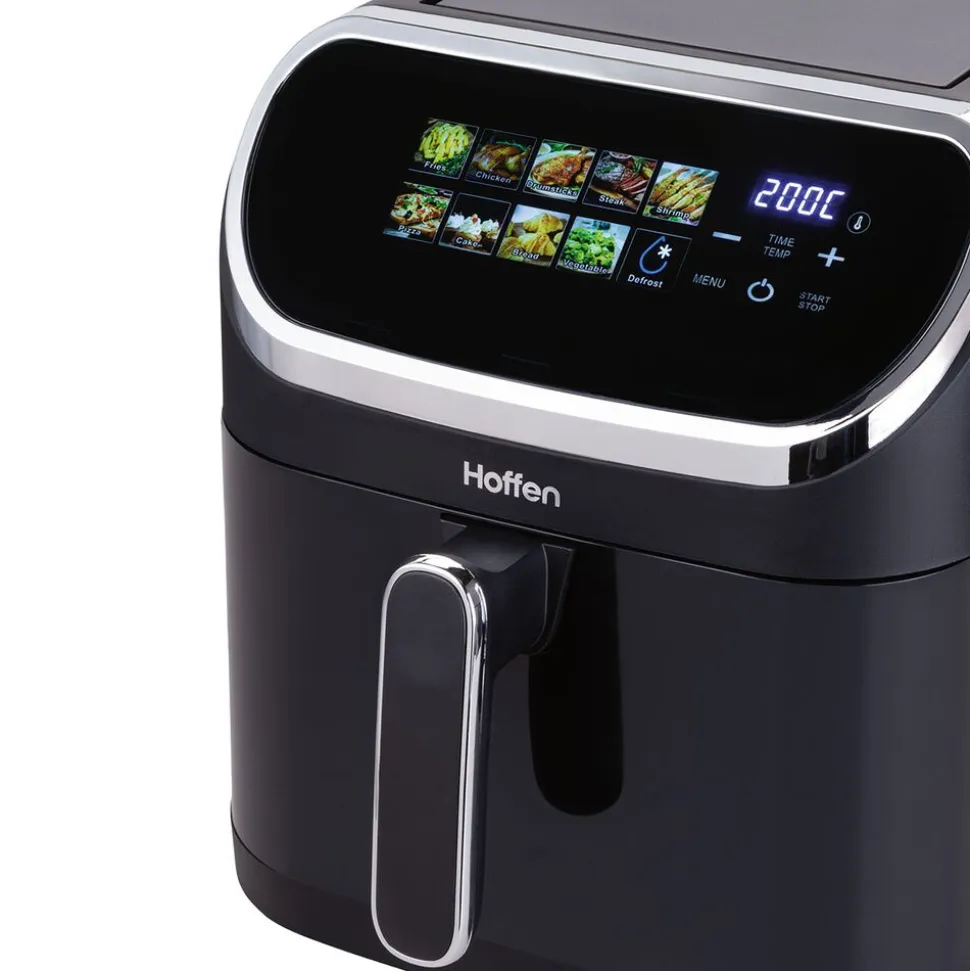 Air Fryer Frytkownica beztłuszczowa z okienkiem Hoffen, 1600-2000 W, 8 l, czarna