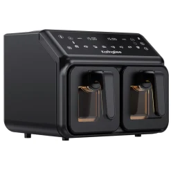 Air Fryer Frytkownica dwukomorowa z okienkiem KaringBee, 2200 W, 2 x 4 l, czarna