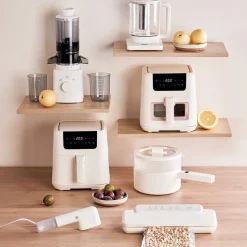 Air Fryer z okienkiem Olayks, 1500 W, 5 l, kość słoniowa