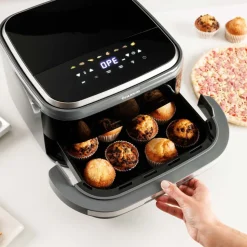 Air Fry Pizza Grill XL Taurus, 3 w 1, 2200 W, 4,2 l, czarny