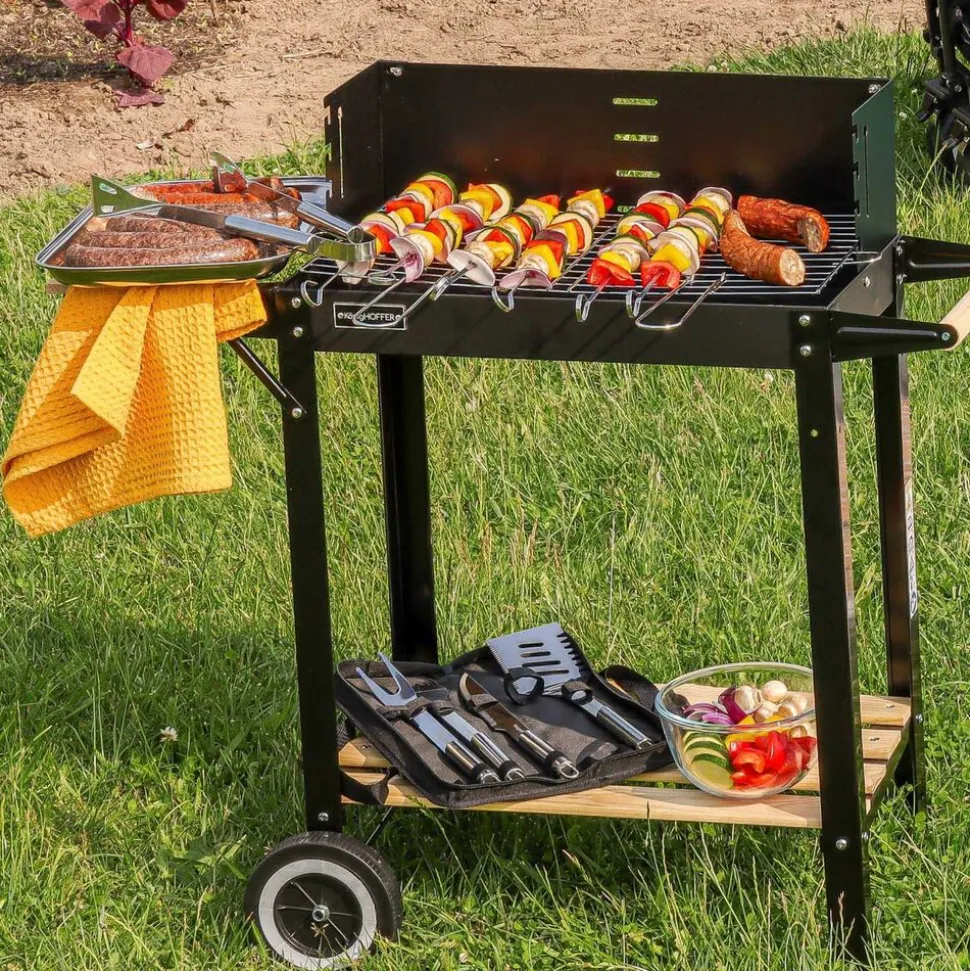 Akcesoria do grilla Konighoffer BBQ Chef, 12 elementów, w etui, stal nierdzewna