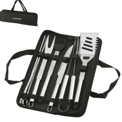 Akcesoria do grilla Konighoffer BBQ Chef, 12 elementów, w etui, stal nierdzewna
