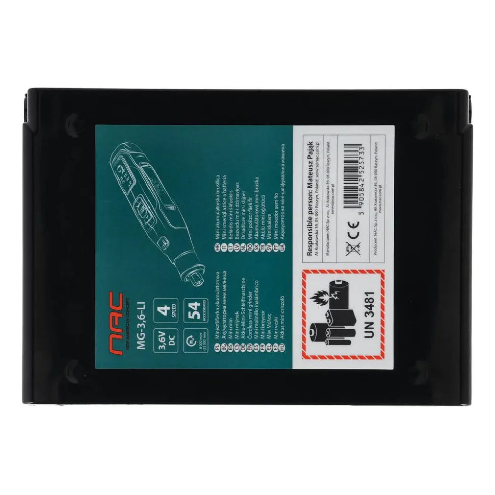 Akumulatorowa miniszlifierka NAC MG-3,6-LI