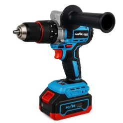 Akumulatorowa wiertarko-wkrętarka udarowa z silnikiem bezszczotkowym Powerlink, 20 V, 120 Nm, 13 mm, 2x akumulator 4 Ah, z akcesoriami
