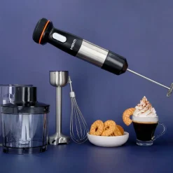 Akumulatorowy blender ręczny MPM GoFree CMBL-01, czarno-srebrny