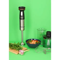 Akumulatorowy blender ręczny MPM GoFree CMBL-01, czarno-srebrny