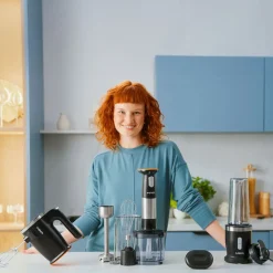 Akumulatorowy blender ręczny MPM GoFree CMBL-01, czarno-srebrny