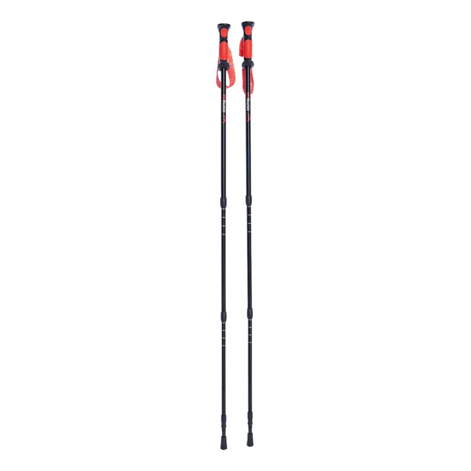 Aluminiowe kije trekkingowe HiMountain, 66-135 cm, czarno-czerwone