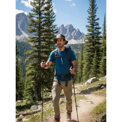 Aluminiowe kije trekkingowe HiMountain, 66-135 cm, czarno-czerwone