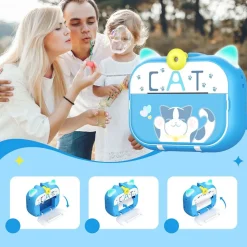 Aparat natychmiastowy dla dzieci Leting M2, z drukarką, kot, niebieski