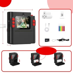Aparat natychmiastowy dla dzieci Leting H600, z drukarką, czarny