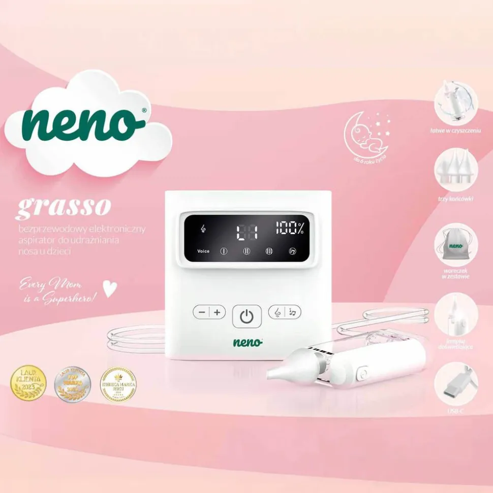 Aspirator do nosa Neno Grasso, bezprzewodowy