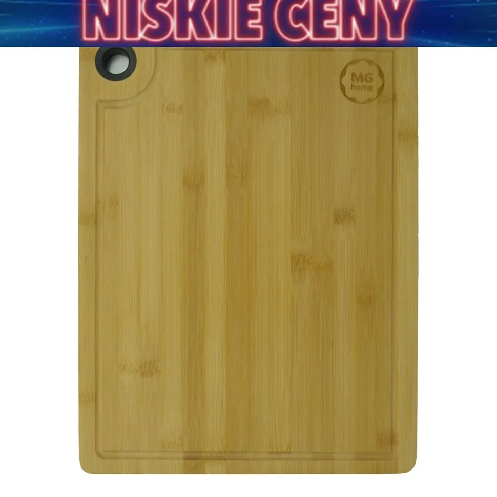 Bambusowa deska do krojenia MG Home, z silikonowym uchwytem