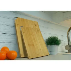 Bambusowa deska do krojenia MG Home Daily Bamboo, z aluminiowym uchwytem
