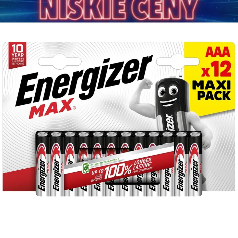 Baterie alkaliczne Energizer Max AAA, 12 szt.