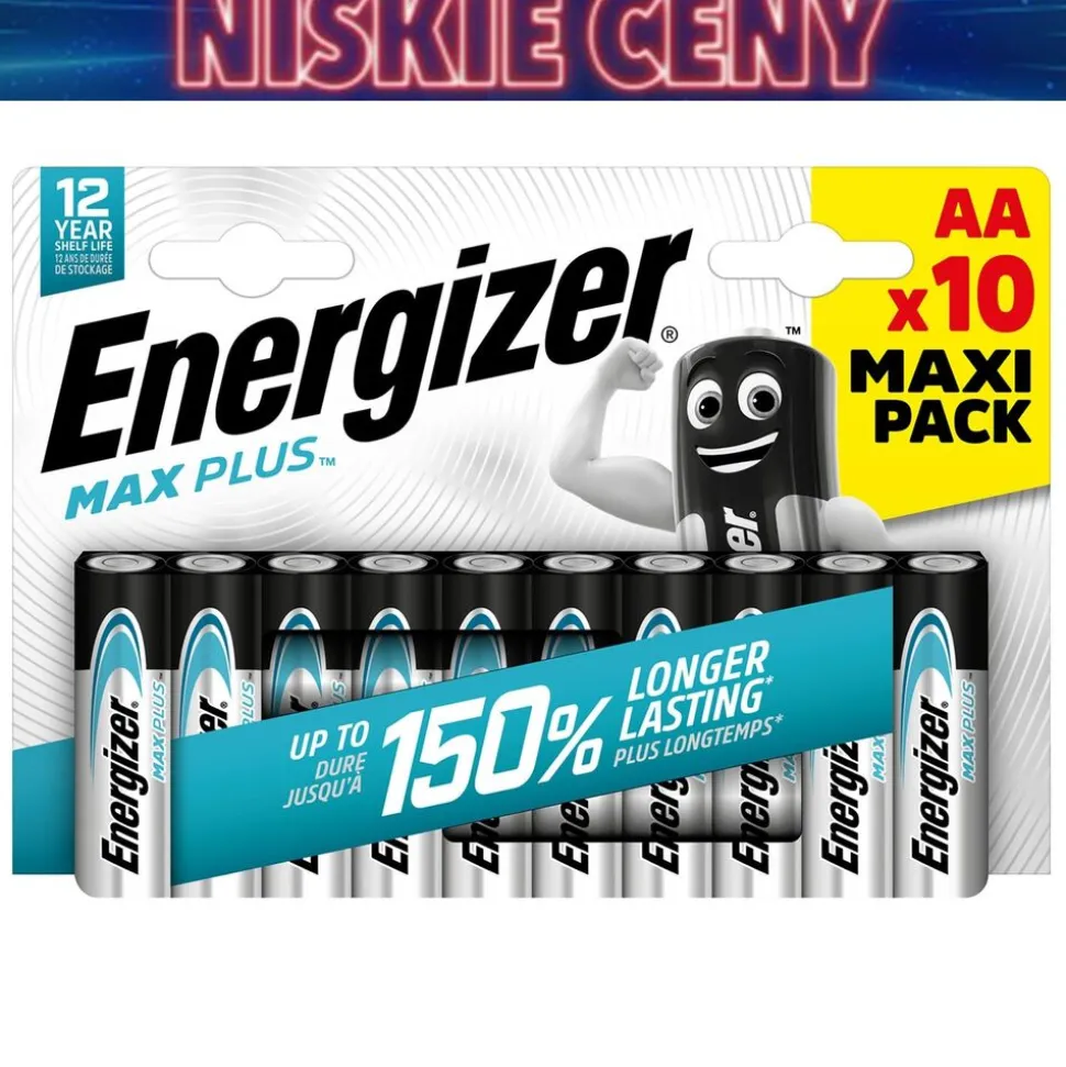 Baterie alkaliczne Energizer Max Plus AA, 10 szt.