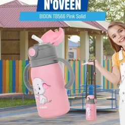 Bidon NOVEEN TB566 Pink Solid 300 ml, różowy