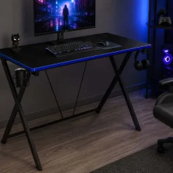 Biurko gamingowe Vilandy Gamer, 80 x 50 x 75 cm, czarne