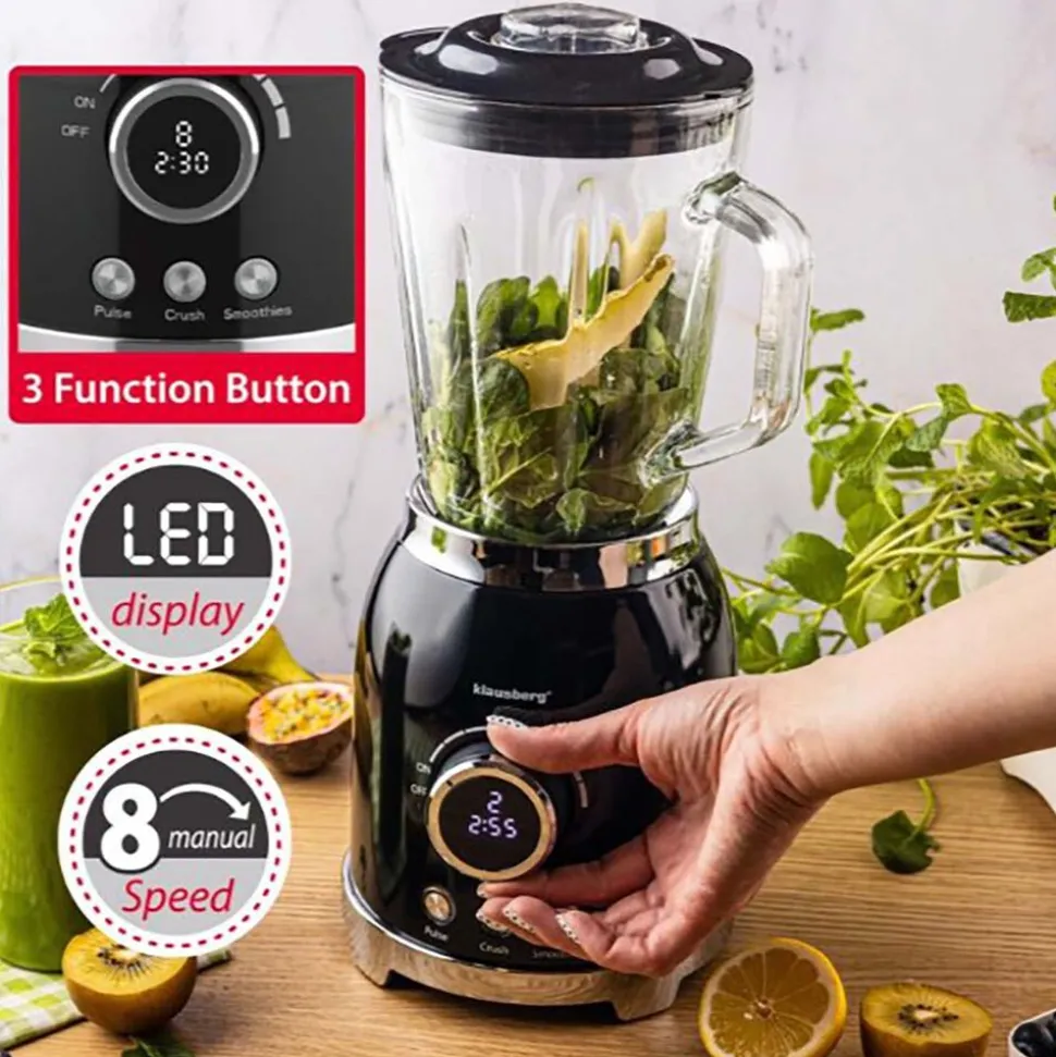 Blender kielichowy Klausberg, 600 W, 1,5 l, czarny