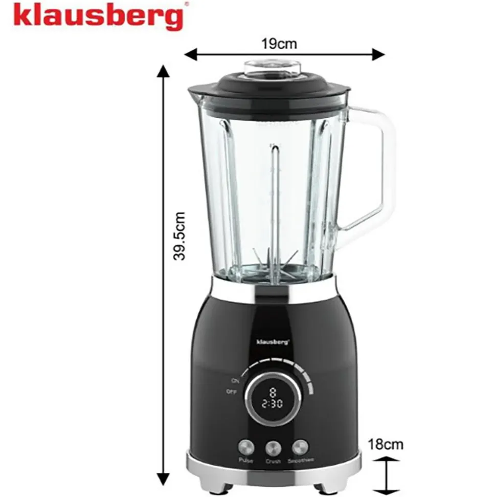 Blender kielichowy Klausberg, 600 W, 1,5 l, czarny