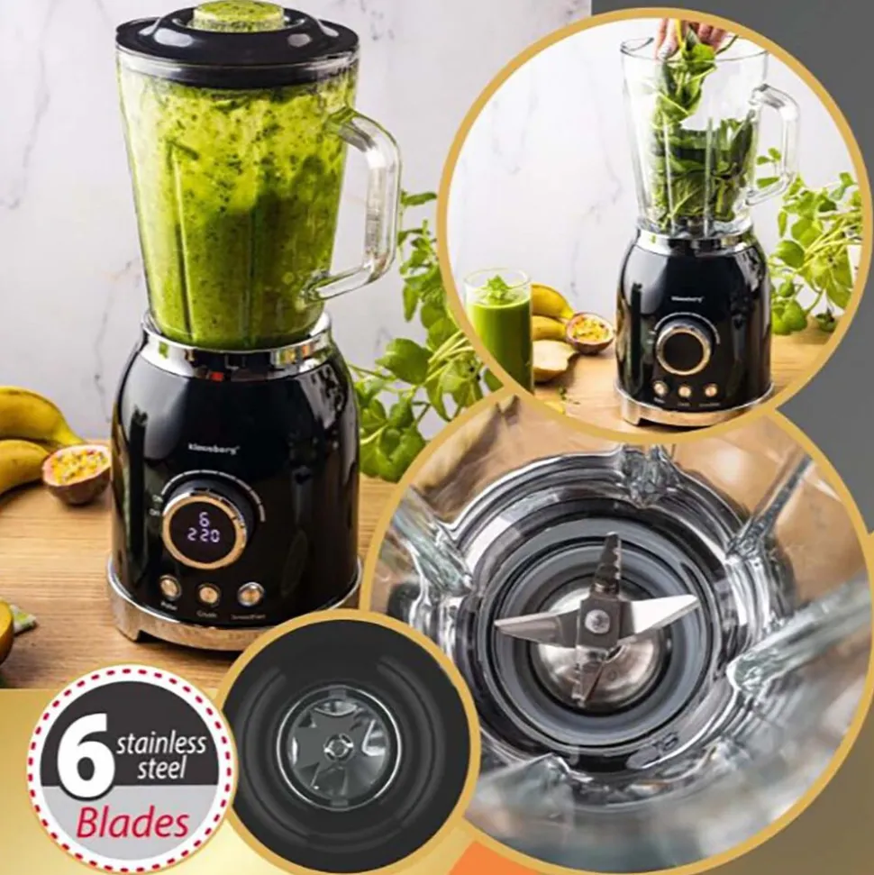 Blender kielichowy Klausberg, 600 W, 1,5 l, czarny