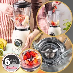 Blender kielichowy Klausberg, 600 W, 1,5 l, beżowy