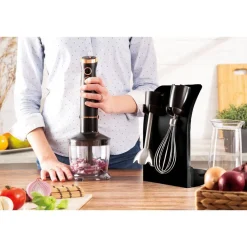Blender ręczny BerlingerHaus Black Rose, 500 W, z akcesoriami, czarny
