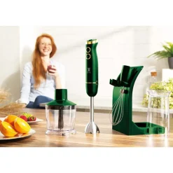 Blender ręczny BerlingerHaus Emerald, 500 W, z akcesoriami, zielony