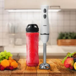 Blender ręczny Hoffen, 400 W, z bidonem, biały