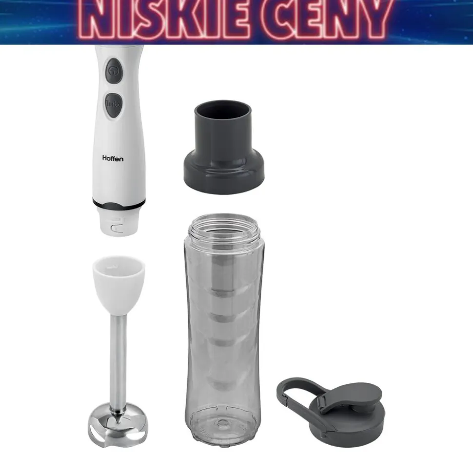 Blender ręczny Hoffen, 400 W, z bidonem, biały