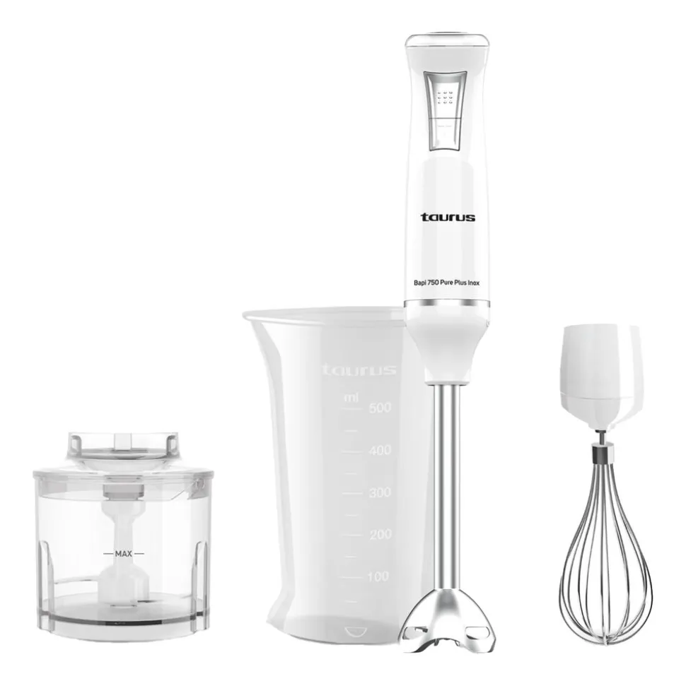 Blender ręczny Taurus Bapi 750 Pure Plus Inox, 750 W, z akcesoriami, biały