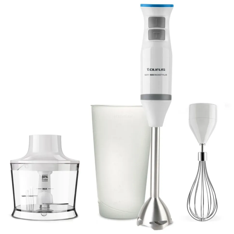 Blender ręczny Taurus Bapi Rocket Plus, 1000 W, z akcesoriami, biały
