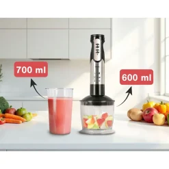 Blender ręczny 3 w 1 Eldom BL250, z akcesoriami, 800-1200 W, czarny