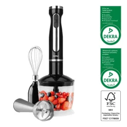 Blender ręczny 3 w 1 Hoffen, z akcesoriami, 1200 W, czarny