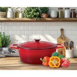 Brytfanna żeliwna MG Home Infinito, 3,9 l, czerwona