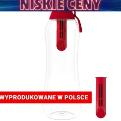 Butelka filtrująca 0,7 l SOFT, czerwona, 2 filtry w zestawie